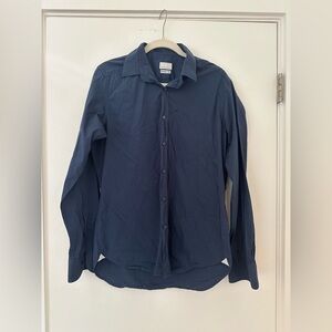 Mastai Ferretti Custom Fit Men’s Dress Shirt Navy Blue Size 15¾ / 40